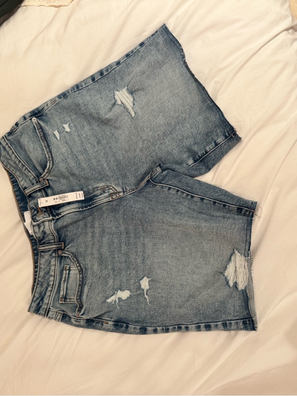 PINK Victoria's Secret Light Blue Distressed Denim Shorts